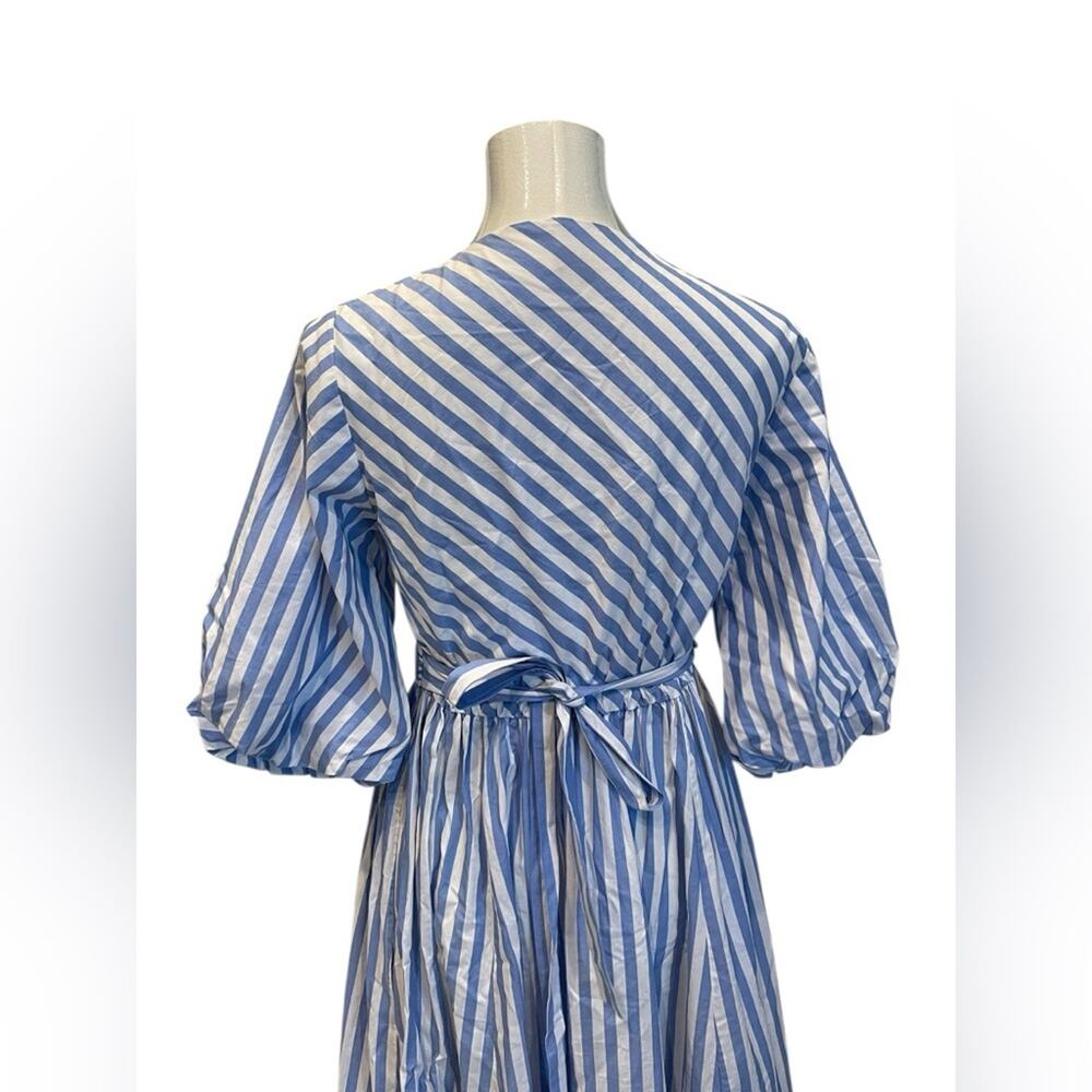 Staud Jodie Stripe Wrap Midi Dress Size:M - Picture 9 of 12